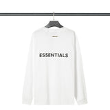 Fog Essentials Long Sleeve round Neck Sweatshirt Double Line Epoxy Letter Crew Neck Pullover