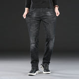 Man Spring Summer Jeans Spring Slim-Fitting Elastic Straight Jeans for Men