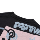 Men Fall Outfits Autumn and Winter Cute Bear Round Neck Pullover Knitted Top