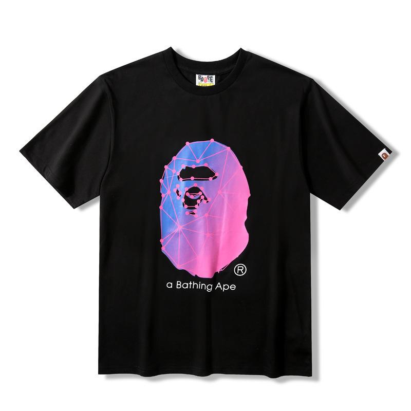 A Ape Print T Shirt Printed Large Size Loose Short Sleeve T-shirt