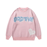 Men Fall Outfits Autumn and Winter Cute Bear Round Neck Pullover Knitted Top