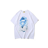 A Ape Print T Shirt Spring and Summer Short Sleeve Mount Fuji Printed Fashion Casual T-shirt