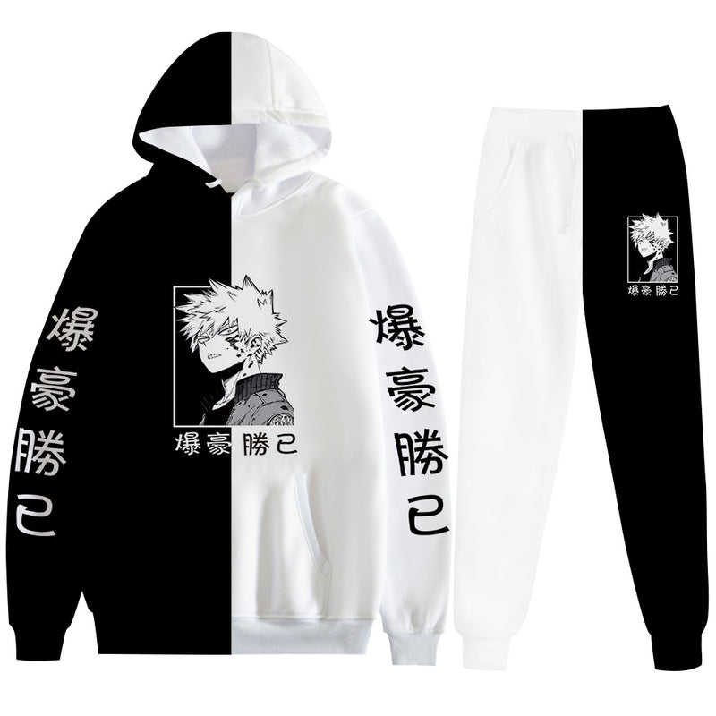 Split Hoodie Demons and Angels My Hero Academia Two-Tone Hooded