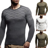 Men's Autumn and Winter Men's Fashion round Neck Sweater Casual Diamond Pattern Road Pullover Men Pullover Sweaters