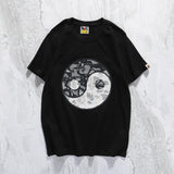 A Ape Print T Shirt Round Neck Summer Casual Cartoon Short Sleeve Pullover Anime T-shirt