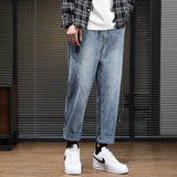 Men Summer Jeans Spring Loose Straight Jeans plus Size Retro Sports Trousers Men