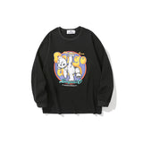 Mens Fall Outfits Round Neck Long Sleeve Sweater Loose Autumn and Winter Pullover Casual Jacket