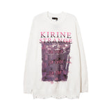Men Fall Outfits Vintage Printed Loose-Fitting Casual Round-Neck Knitwear Sweater