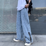 Harajuku Clothing Men Classic Retro Pants Straight Leg Pan Summer Jeans Men's and Women's Trousers Tide