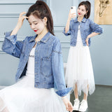 Pearl Jean Jacket Beaded Denim Jacket Women's Short Jacket Top