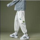 Men Pants Fleece Thick Sweat Pants Drawstring Ankle-Tied Casual Knitting