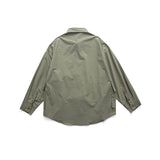 Men Shacket Long Sleeve Autumn Shirt Autumn Retro Workwear Shirt Creative Multi-Pocket Turn-down Collar Coat