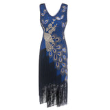 Flapper Dress Vintage Sequins Dress Tassel Bead Fashion Banquet Evening Dress