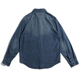 Men Shacket Long Sleeve Autumn Shirt Fall Washed-out Vintage Loose Casual Youth Denim Shirt