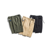 Men Pants Men's Clothes Summer Wear Vintage Men's Shorts Casual Loose Solid Color Straight Five-Point Overalls