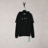 Autumn And Winter Melting Gradient Arrow Hooded Fake Two Pieces Sweater For Men And Women