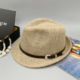 Fedora Hat Summer Short Brim Jute Fedora Hat Top Hat