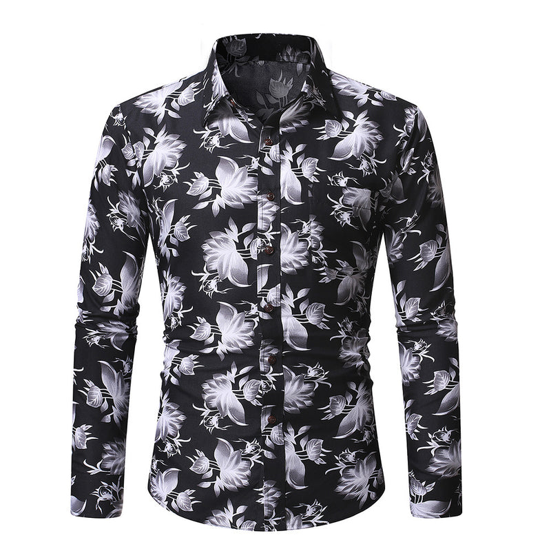 Men's Colored Long Sleeve Shirt Large Size Fashion Trendy Casual Retro Sports Men Shirt