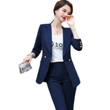 Women Pants Suit Uniform Designs Formal Style Office Lady Bussiness Attire Spring Fashion Business Two-Piece Set For Women