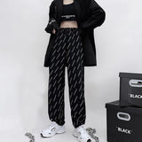 Harajuku Clothing Men Classic Retro Pants Straight Leg Pant Summer Print Loose Tappered Straight Track Pants Men's and Women's Casual Pants