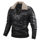 80's Leather Jacket Spring and Autumn Men's Leather Jackets Velvet Youth Motorcycle Leather Coat Men's Coat