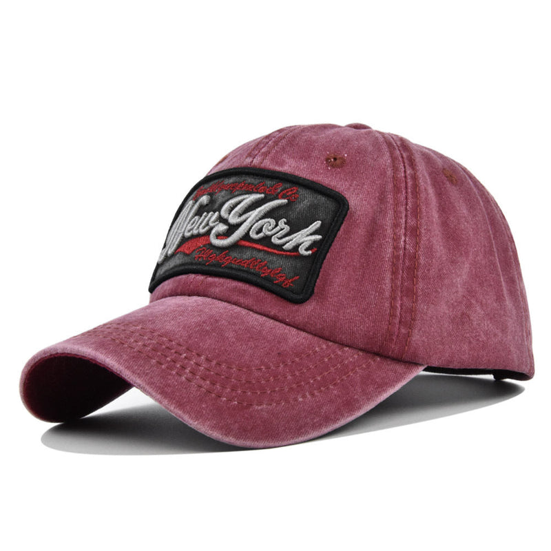 Yankee Baseball Cap Embroidery Peaked Cap Distressed Three-Dimensional Embroidery