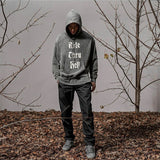 Represent Letter Print Hoodie Represent Hoodie Washed Distressed Casual Terry Hooded Loose Pullover Sweatershirt Men