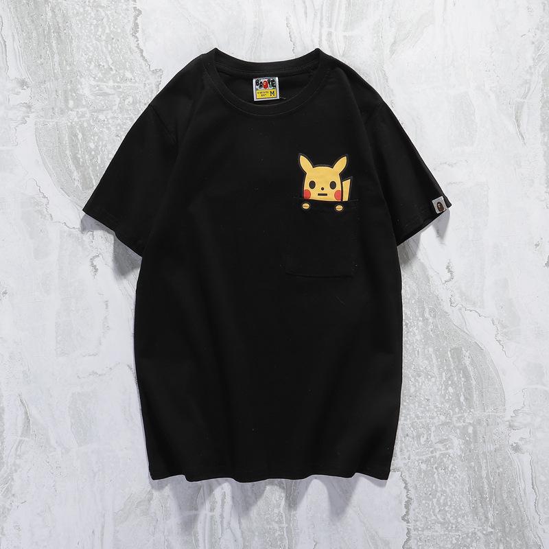 A Ape Print T Shirt Summer Casual Cartoon Anime Pullover Short Sleeve Round Neck T-shirt