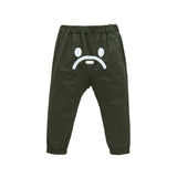 A Ape Print for Kids Pant BAPE Cartoon Smiley Face Printed Army Green Children Casual Pants Ankle Banded Pants