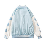 Mens Fall Outfits Autumn Winter Retro Simple Love Embroidered Baseball Uniform Jacket Coat