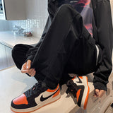 Men Pants Drawstring Ankle-Tied Wide Leg