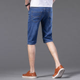 Men Jean Shorts Denim Shorts Men's Summer Stretch Breathable Sports Straight Simple Shorts Fashion