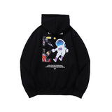 Autumn And Winter Cartoon Astronaut Arrow Velvet Padded Hooded Sweatshirt Men And Women Same Style