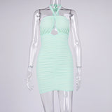 Drawstring Tight Homecoming Dresses Fall Mesh Hollow Backless Skirt Dress