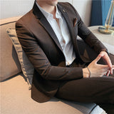 Men Suit Dotted Stripe Two-Piece Set