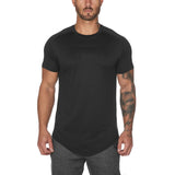 Slim Fit Muscle Gym Men T Shirt Men Rugged Style Workout Tee Tops Muscle Bros Crew Neck Sport Fitness T-shirt Men Casual Solid Color Short Sleeve