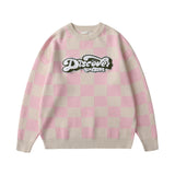 Men Fall Outfits Autumn and Winter Cute Bear Round Neck Pullover Knitted Top
