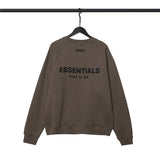 Fog Essentials Long Sleeve round Neck Sweatshirt Double Line Back Letter Crew Neck Pullover and Fleece Sweater