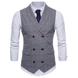 Tuxedo Vests Men Suit Vest Vest Slim Plaid Spring and Autumn Fashion Men's Vest Suit Business