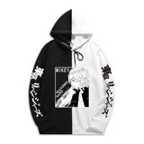 Split Hoodie Demons and Angels Color Matching Stitching Fake Two-Piece Hooded