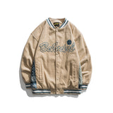 Men Fall Outfits Baseball Uniform Jacket Retro Paisley Stitching Loose Hiphop Couple Coat