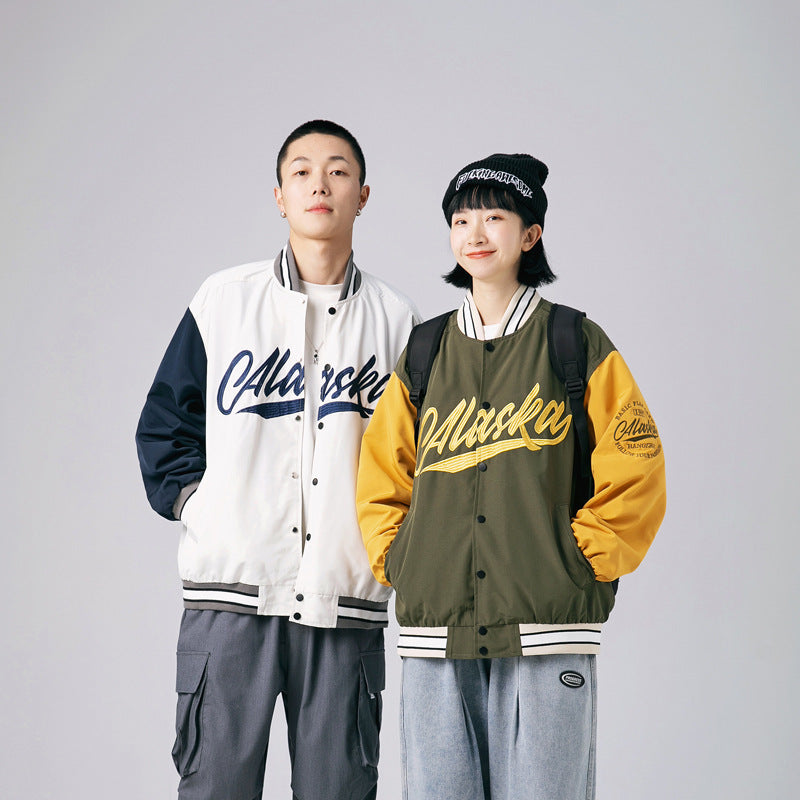 Men's Baseball Uniform Men's plus Size Retro Sports Loose-Fitting Workwear Jacket Male Student Trendy Casual Jacket Male Men Jacket