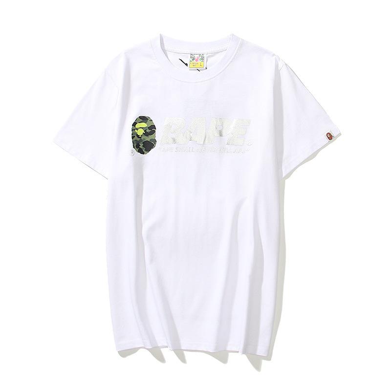 A Ape Print T Shirt Summer Letter Print Short-Sleeve T-shirt