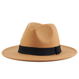 Fedora Hat Autumn and Winter Men and Women Couple Woolen Hat British Imitation Felt Fedora Hat