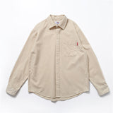 Men Shacket Long Sleeve Autumn Shirt Autumn Solid Color Loose Diagonal Cloth Shirt