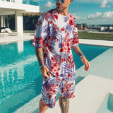 3D T Shirt Casual Sports Printed Shorts Suit