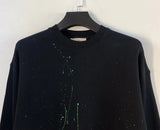Fog Essentials Long Sleeve Round Neck Sweatshirt Multiline Paint-Splashing Style Graffiti Printed Fleece Hoodie