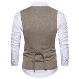 Tuxedo Vests Men Suit Vest Men's Fashion Collar Autumn and Winter Suit Vest Casual