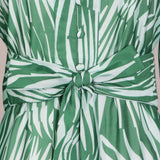 Green Fairycore Dress Wizard of Oz Summer Pure Color Fresh Single-Breasted Personality Waist-Controlled Lace-up Short Stitching Dress