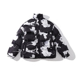 Men Fall Outfits Winter Thickened Paisley Cotton-Padded Coat Warm Coat